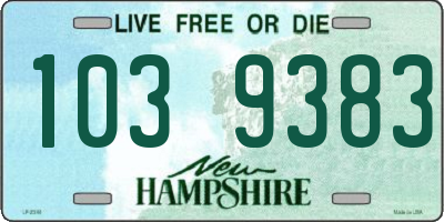 NH license plate 1039383
