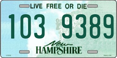 NH license plate 1039389