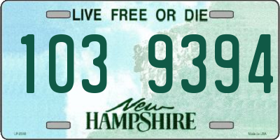 NH license plate 1039394