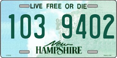 NH license plate 1039402