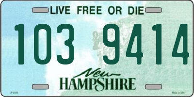 NH license plate 1039414