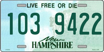 NH license plate 1039422
