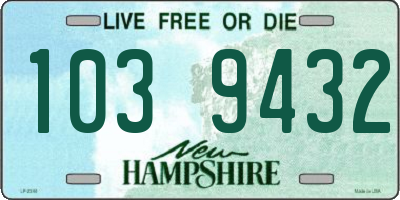 NH license plate 1039432
