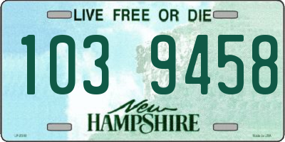 NH license plate 1039458