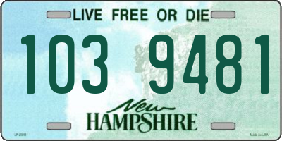 NH license plate 1039481