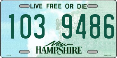 NH license plate 1039486