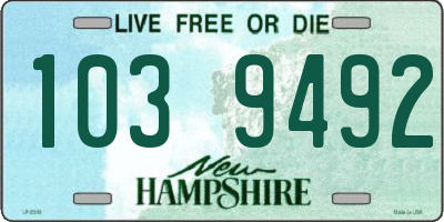 NH license plate 1039492