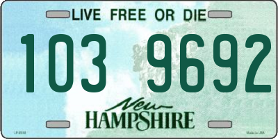 NH license plate 1039692