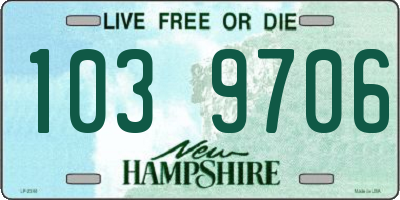 NH license plate 1039706