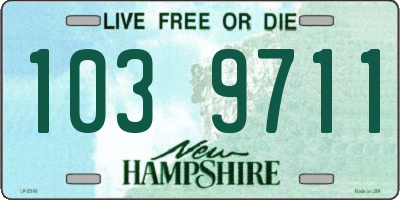 NH license plate 1039711