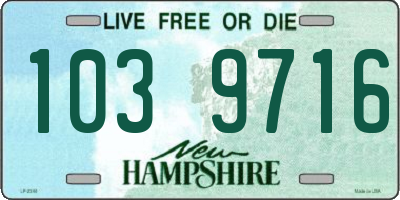 NH license plate 1039716