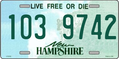 NH license plate 1039742