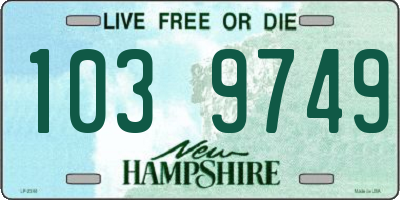 NH license plate 1039749