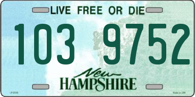 NH license plate 1039752