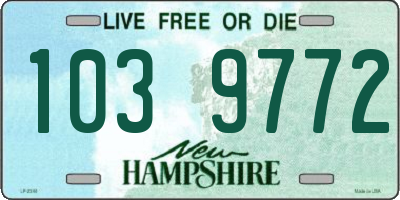 NH license plate 1039772