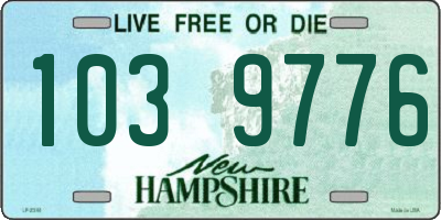 NH license plate 1039776