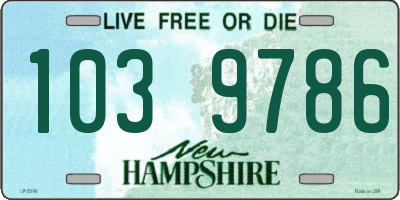 NH license plate 1039786