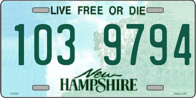 NH license plate 1039794