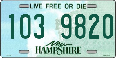 NH license plate 1039820