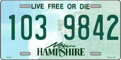 NH license plate 1039842