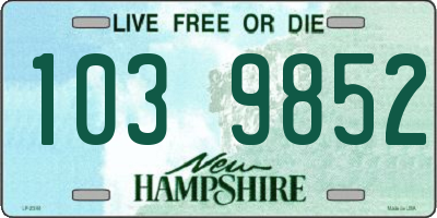 NH license plate 1039852