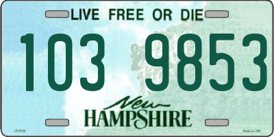 NH license plate 1039853