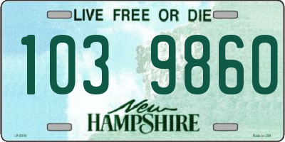 NH license plate 1039860
