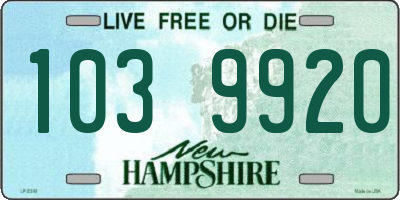 NH license plate 1039920