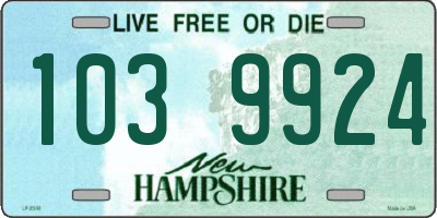 NH license plate 1039924