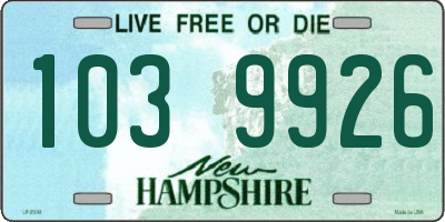 NH license plate 1039926