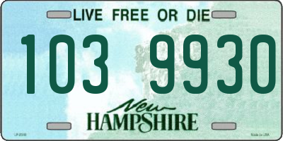 NH license plate 1039930