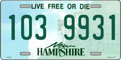 NH license plate 1039931