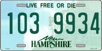 NH license plate 1039934