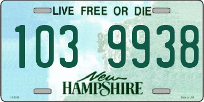 NH license plate 1039938