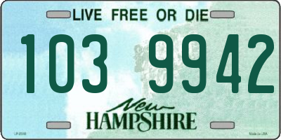 NH license plate 1039942