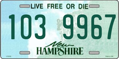 NH license plate 1039967