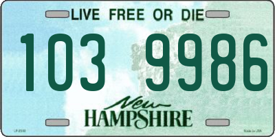 NH license plate 1039986
