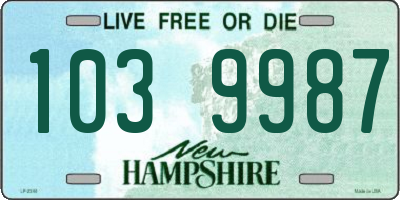 NH license plate 1039987