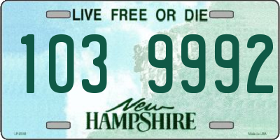 NH license plate 1039992