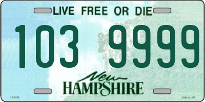 NH license plate 1039999