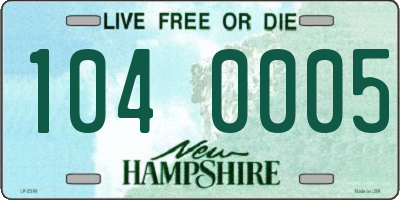 NH license plate 1040005