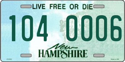 NH license plate 1040006