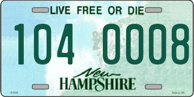 NH license plate 1040008