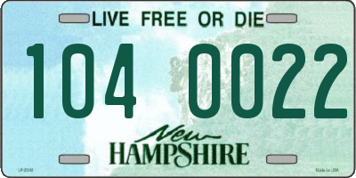 NH license plate 1040022