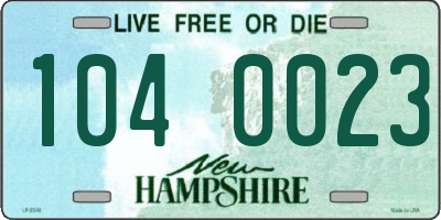 NH license plate 1040023