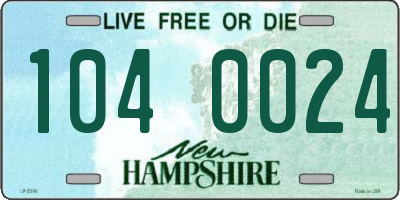 NH license plate 1040024