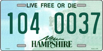 NH license plate 1040037