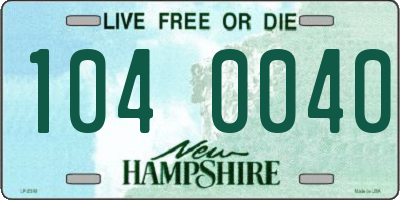 NH license plate 1040040