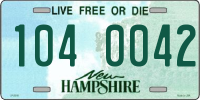 NH license plate 1040042