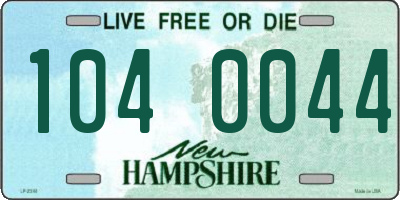 NH license plate 1040044
